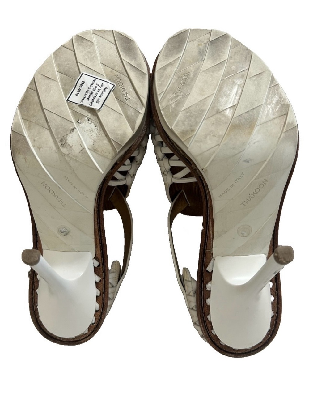 Thakoon Leather Huarache Inspired Ankle Strap Heels Made in Italy EU 37.5 - Picture 13 of 14